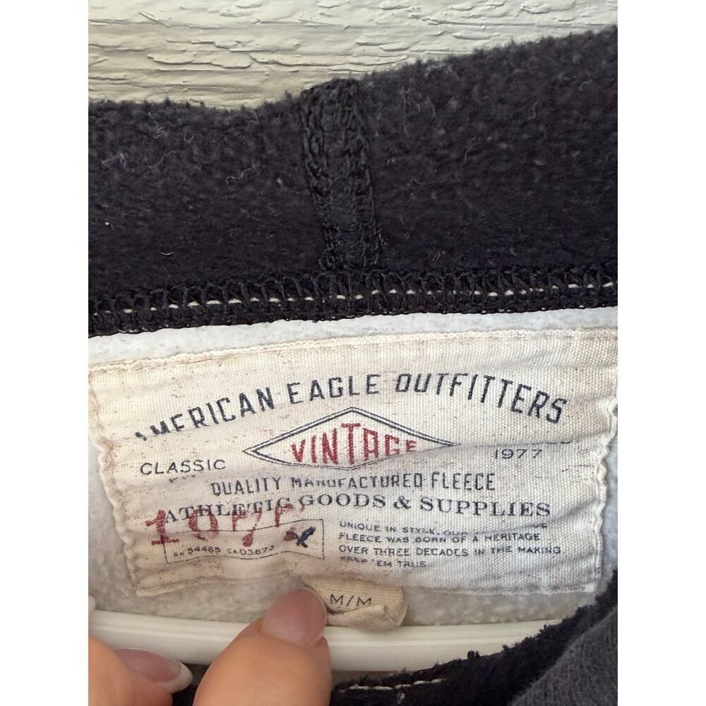 American Eagle Outfitters Vintage Graphic Hoodie Gray Black Mens M Eagle Logo - Picture 5 of 7